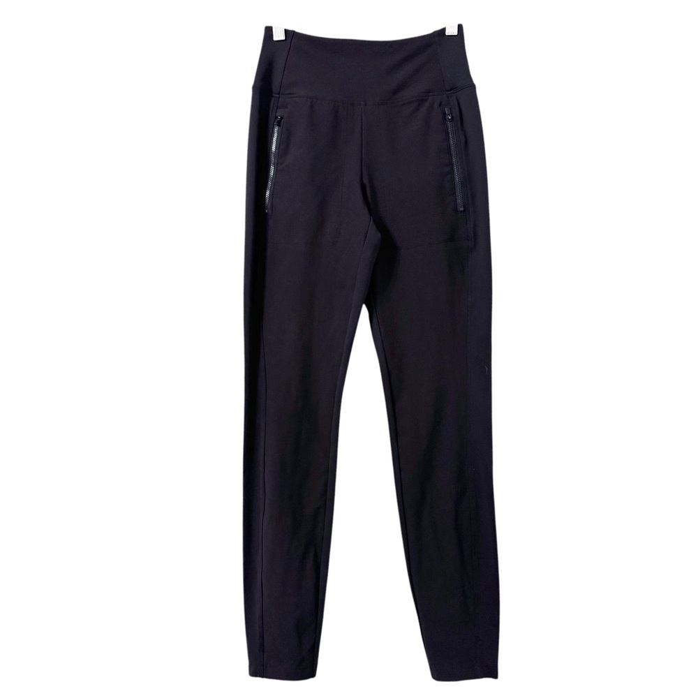 Athleta Headlands Hybrid Tight Leggings Womens Size 2‎ Black Zipper Pockets Gym